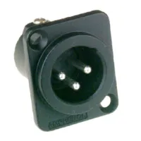 Amphenol AC3MMDZB-AU BULK XLR 3 штекер на панель D-типа, позолоченные контакты, черненый корпус