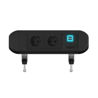 ABL 2A0BF2F3- Настольная розеточная станция серии Chroma с 2 розетками и 2xUSB-A, черная (2A000216)
