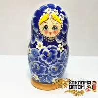 LHM10156 Матрешка "Василек малый" 5 кукольная, Хохлома
