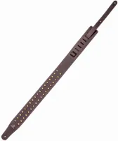 Bass guitar strap Magma MH02B - Double-layer leather strap for bass guitar, brown with bronze rivets