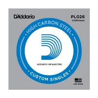 PL026 Plain Steel Отдельная струна без обмотки, сталь, .026, D'Addario