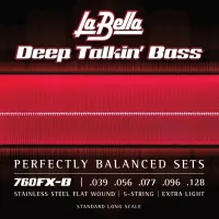 760FX-B Deep Talkin' Bass Комплект струн для 5-струнной бас-гитары, Extra Light, 39-128, La Bella