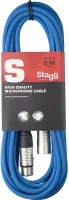 STAGG SMC6 CBL - высококачественный стандартный микрофонный кабель (XLR(M)-XLR(F). Длина: 6 м. Металлические разборные разъемы. Цвет: синий