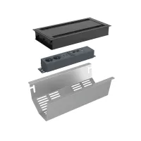 Kondator 935-K44CB- 
			Розеточная станция серии Axessline с лючком, розеточный блок 935-T2UD (2 розетки, 2xUSB-питание, 1xHDMI, 2хRJ45, 2xUSB), черная