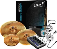 ZILDJIAN G16BS2DS набор тарелок GEN16 BUFFED BRONZE (13' Hi Hats, 16' Crash, 18' Ride, звуковой модуль, 3 звукоснимателя)