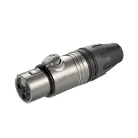 ROXTONE XF3NT Разъем cannon кабельный 1шт., мама 3-х контактный, корпус: металл, контакты: бронза покрытая оловом, Кабель: 3-7мм. цвет: серебро, каждый разъем в блистере,