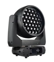 Estrada pro led mh zoom 3715 светодиодная вращающаяся голова заливного света 37 шт. х 15w rgbw с индивидуальным контролем 7 груп , линейной регулировкой цвета ств и стс 2700-8000к