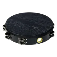 REMO TA-8210-70-SD015 WILD TAMBOURINE - SKYNDEEP BLACK, 10' тамбурин с мембраной и двумя рядами джинглов, чёрный