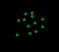 Конфетти бумажное 6х6мм темно-зеленое