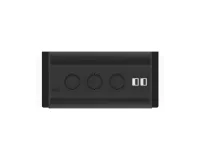 ABL 2F000320- Встраиваемая розеточная станция серии Aero Flip с 3 розетками и 2xUSB-A, черная