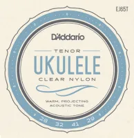 Tenor ukulele string set D'Addario Pro-Arte EJ65T - Tenor ukulele strings with transparent cast nylon trebles and silver-plated copper wound bass string