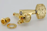 Guitar machine heads Gotoh SGS510Z-A60LX-GG - Luxury guitar machine heads with L3+R3 placement, standard peg, 1:18 ratio and A60LX handles, GG finish, gilded