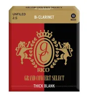 RCJ1025 Grand Concert Select Thick Blank Трости для кларнета Bb, размер 2.5, 10шт, Rico