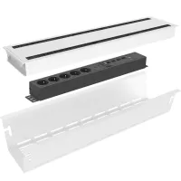 Kondator 935-K46DW- 
			Розеточная станция серии Axessline с лючком, розеточный блок 935-T5UD (5 розеток, 2xUSB-питание, 1xHDMI, 4xRJ45, 2xUSB), белая