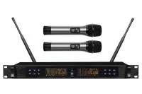 Микрофонная радиосистема [AX-7000R] Axelvox [DWS7000HT (RT Bundle)] UHF 710-726 MHz, 2 х 32 канала,LCD дисплей, 2х ИК порт, 2 ручных микрофона, 2 держателя на стойку, 2 силиконовых кольца, рэковый приемник