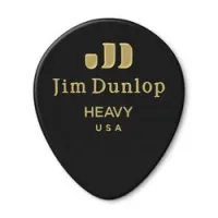 Dunlop 485p03hv celluloid black teardrop heavy 12pack  медиаторы, жесткие, 12 шт.