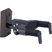 Hercules GSP38WBW Plus Крючок для гитары настенный с автозахватом (жесткое крепление), коричневое основание