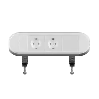 ABL 2A0WF2A1- Настольная розеточная станция серии Chroma с 2 розетками и 1 слотом для IMP, белая (2A010201)