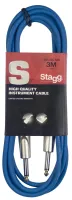 STAGG SGC3DL CBL - гитарный шнур, jack-jack, длина 3 метра, цвет синий