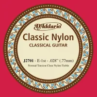 J2701 Classical Отдельная 1-ая струна для классической гитары, нейлон, норм. натяжение, D'Addario