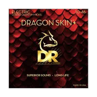 DR DEQ-10 - струны для электрогитары, Калибр: 10-46, Серия: DRAGON SKIN+™, Обмотка: никель, Покрытие: микротонкое