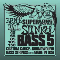 Ernie Ball 2850 струны для 5-cтрунной бас-гитары Nickel Wound Bass Super Long Scale Slinky 5 (35"+) (45-65-85-105-130) Для увеличенной мензуры