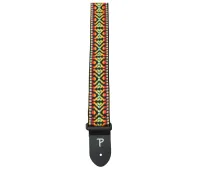 Perri's TWS-6725 - Ремень для гитары, Серия JACQUARD, Материал: жаккард, с кожаными концами, Рисунок: Hootenanny, Цвет: красный/белый/синий, Ширина ре