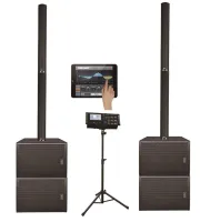 SOUNDKING DLS122 - супер мощный и современный звукоусилительный комплект, включающий 4 саба  и 4 сателита (колонны), встроенный цифровой микшер DB020, мощность 2240 Вт RMS (4500 Вт Peak), звуковое давление 128 Дб