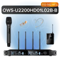 OWS-U2200HD01L02В-B Двухканальная радиосистема, ручной, головной, петличный микрофон, Октава