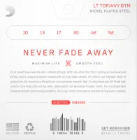 Комплект струн для электрогитары d'addario xse1052 - струны для электрогитары с никелированной обмоткой по шестигранной основе и покрытием xs. слабое натяжение верхов и сильное басов, толщина .010-.052 дюйма