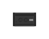 ABL 2F000220- Встраиваемая розеточная станция серии Aero Flip с 2 розетками и 2xUSB-A, черная