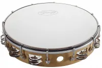 STAGG TAB-212P-WD 12" настраиваемый пластиковый тамбурин, 2 ряда колокольчиков, цвет: натуральное дерево