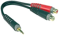 KLOTZ AYS-4 готовый провод, разъемы 2RCA Female - стерео Mini Jack, длина 20 см.