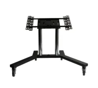 B-Tech BT8540/BC - Стойка-тележка низкая для одного до 65" ЖК-монитора, цвет - черное основание/хромированные штанги