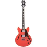 D'angelico premier mini dc fr  полуакустическая электрогитара, форма mini-335, hh, цвет красный