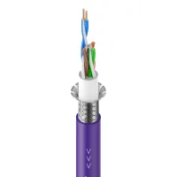 ROXTONE CAT5SB/100 Purple Кабель CAT5, 4x2x0,51mm2, Экранирование: 95%, Длинна линии EtherSound не менее 110м., TPU Jacket, D: 6,4mm., Длинна: 100м., Цвет: Фиолетовый.