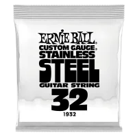 Ernie Ball 1932  струна одиночная для электрогитары, Серия Stainless Steel, Калибр: 32, Сердцевина: шестигранник; сталь, покрытая оловом, Обмотка: