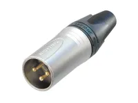 Neutrik NC3MXX-HE- 3 контактный кабельный разъём XLR (вилка). Материал покрытия контактов — золото. Материал покрытия корпуса — хром (велюровая текстура). 