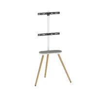 Студио-стойка для дисплея с полкой FIX  FS28-44F-04 43"-65" до 35 кг. (дерево/белый)