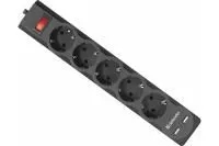 Удлинитель с сетевым фильтром DEFENDER  DFS 753 3,0 м, 5 розеток, 2xUSB, 2.1A