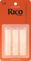 D`ADDARIO WOODWINDS RCA0325 RICO, 3 PAK, BB CLAR, 2.5 трости для кларнета, размер 2.5, 3 шт