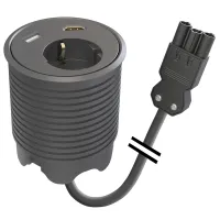 Kondator 935-PD13-GST- 
			Встраиваемая розетка с тремя уровнями установки для монтажа в стол со встроенными разъемами 1xUSB, 1xHDMI