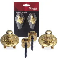 STAGG SSL1 GD - кнопки для крепления ремня с замковой системой блокировки. Цвет: "золото"