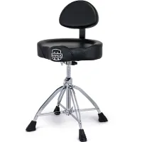 Mapex T875 Стул с седлообразным виниловым сиденьем и спинкой, ось с резьбой, двойные ножки