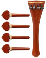 Cello accessory set Acura Meister Preciso CS-OSHT722 - Preciso grade 4/4 cello accessory set of boxwood with boxwood trim. Heart pegs and Hill tailpiece