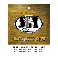 Струны для 12-струнной акустической гитары SIT GB121046, Golden Bronze Light 80/20, 10-46