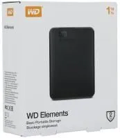 Внешний жесткий диск WD Elements Portable BUZG0010BBK-WESN 1TB 2.5" 5400RPM USB 3.0 Black C6B