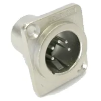 Amphenol AC5MDZ BULK Панельный разъем XLR, D-тип, Папа, 5 контактов, Пайка кабеля, Никель, Промышленная упаковка