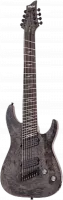 SCHECTER OMEN ELITE-8 MS CHAR - 8 струнная электрогитара, 24 лада, мультимензур, корпус: махагон c топом из капа, гриф: клён, накладка: палисандр, звукосниматели: HH Schecter Diamond Heretic, регулировки: громкость, тон, 5-ти позиционный переключатель, цв