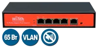 WI-PS305G, Коммутатор неуправляемый PoE 65Вт, порты 4 PoE GE + 2GE, режим VLAN, Watchdog, HiPoE